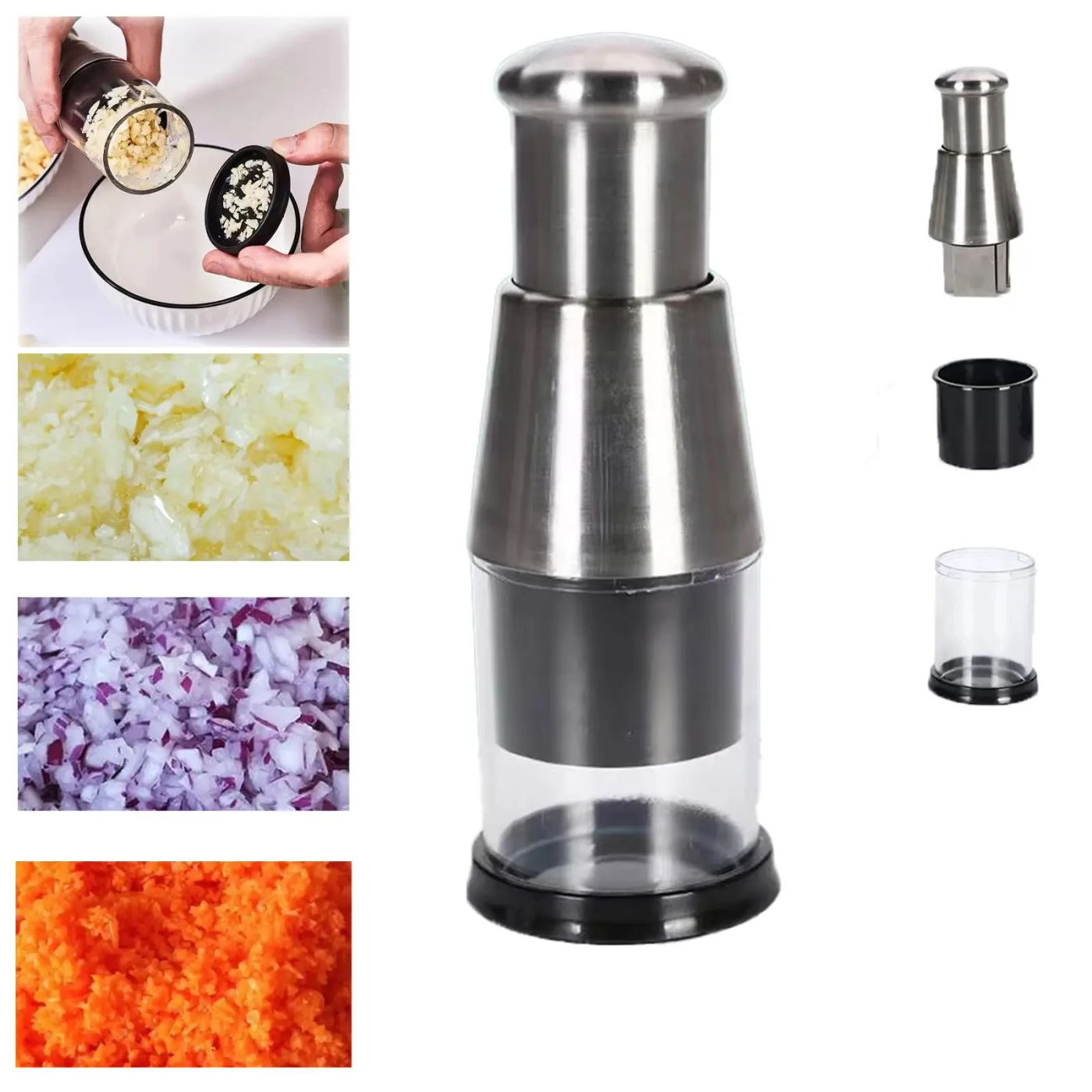 Description Picture 3 of itemManual Garlic Chopper Food Crusher Garlic Pressing Handheld Food Processors Slicer Dicer Mixer Kitchen Vegetable Slicer Tool