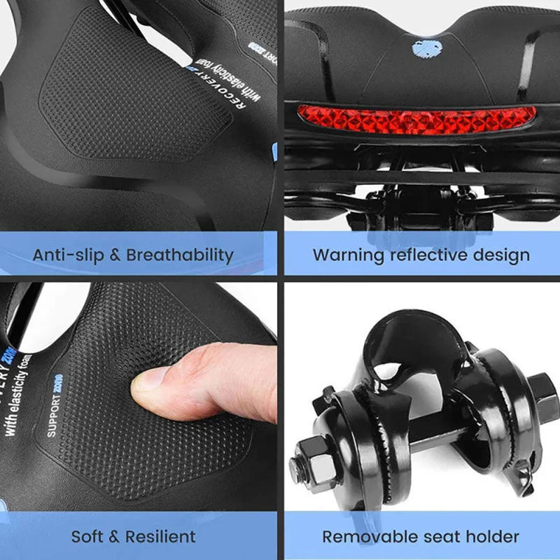 Description Picture 6 of itemHollow Breathable Bicycle Saddle with Taillight Mountain Cushion Bicycle Big Butt Widened Soft Saddle Comfortable Seat Bike Acce