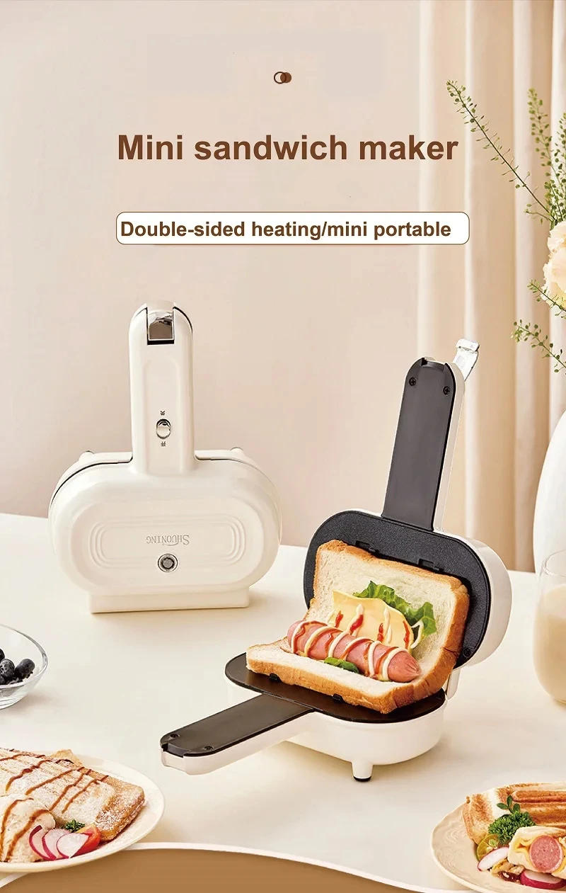 Description Picture 2 of item220V Electric Breakfast Machine Hot Pressed Sandwich Machine Panini Home Non-stick Double sides Heating Hot Dog Machine Toaster