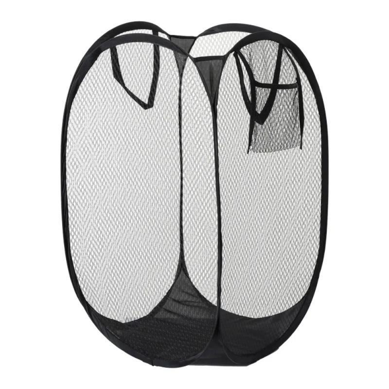 Description Picture 6 of itemFolding Laundry Basket Organizer for Dirty Clothes Bathroom Clothes Mesh Storage Bag Household Wall Hanging Basket Frame Bucket