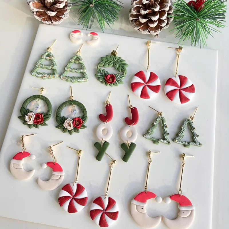 Description Picture 6 of itemChristmas Series Green Leaf Polymer Clay Cutters DIY Christmas Tree Earring Jewelry Molds Making Dangle Clay Cutting Die Tools