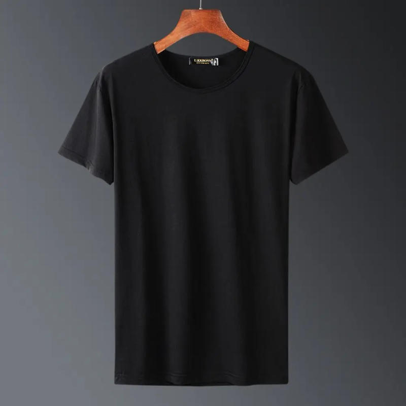Description Picture 6 of itemNew Round Neck T Shirts for Men Simple Quick Dry Short Sleeve T-shirt Bottoming Shirt Large Size Men's Basic T-shirt Male