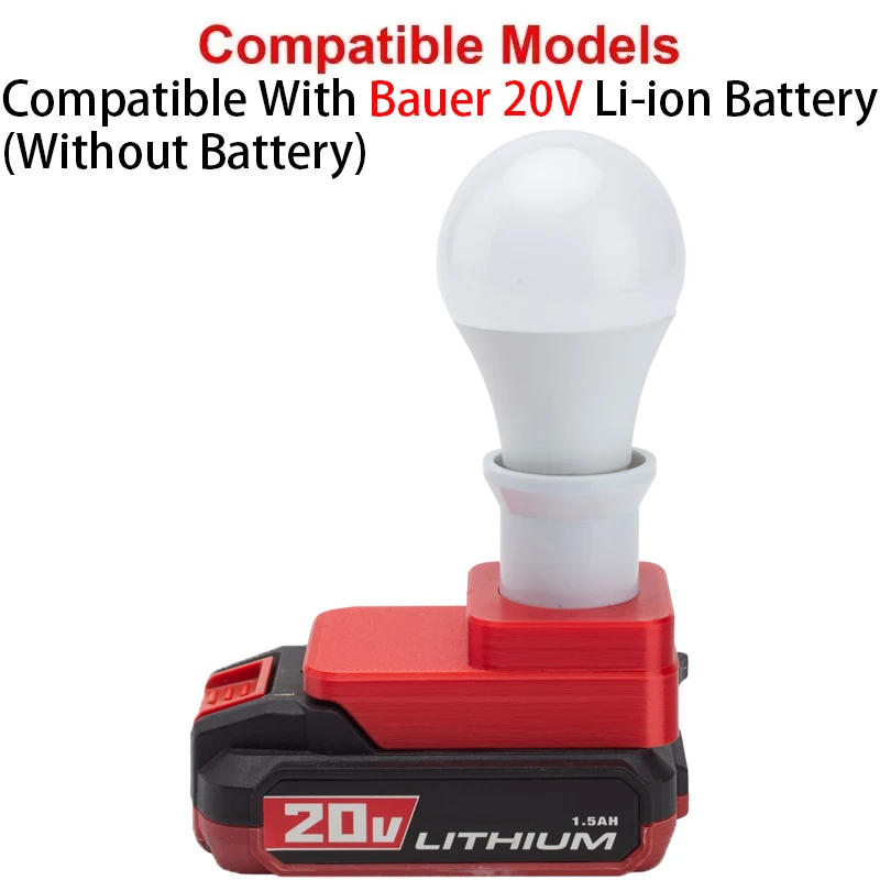 Description Picture 3 of item5W LED Work Light E27 Bulbs For Bauer 20V Battery Powered Portable Cordless Indoor And Outdoors Emergency Lamp