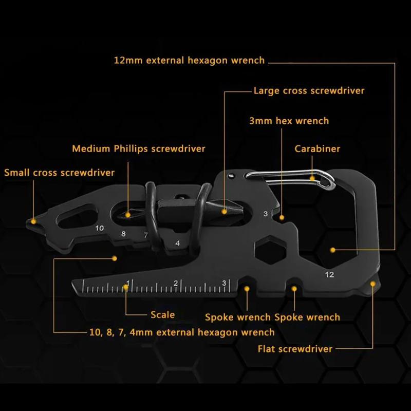 Description Picture 3 of itemStainless Steel Outdoor Tools Carabiner Clip Bottle Opener Keychain Ring Multifunction Card Tool Camping Climbing Accessories