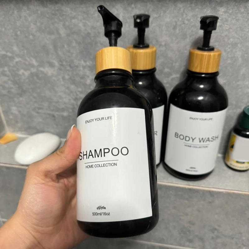 Description Picture 3 of itemRefillable Shower Soap with Labels Dispenser Bathroom Shampoo Bodywash Conditioner Pump Bottle Farmhouse Bathroom Kitchen Decor