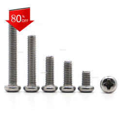 Phillips Pan Round Head Screws M1 M1.2 M1.4 M1.6 M2 M2.5 M3 M4 M5 M6 M8 Stainless Steel Cross Recessed Machine Screw Bolts