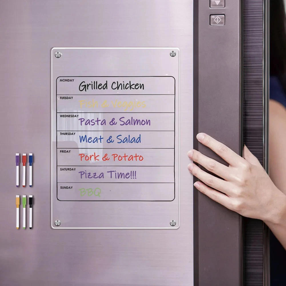 Description Picture 5 of itemFridge Magnet Sticker Calendar Board Planner Reusable Magnetic Dry Erase Board Schedule Transparent Acrylic Fridge Message Menu