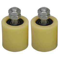 2PCS 48X50mm Yellow Silver Nylon Steel Flat Roller Bearing Guiding Wheel 6201 M12 Screw for Electric Door Sliding Gate