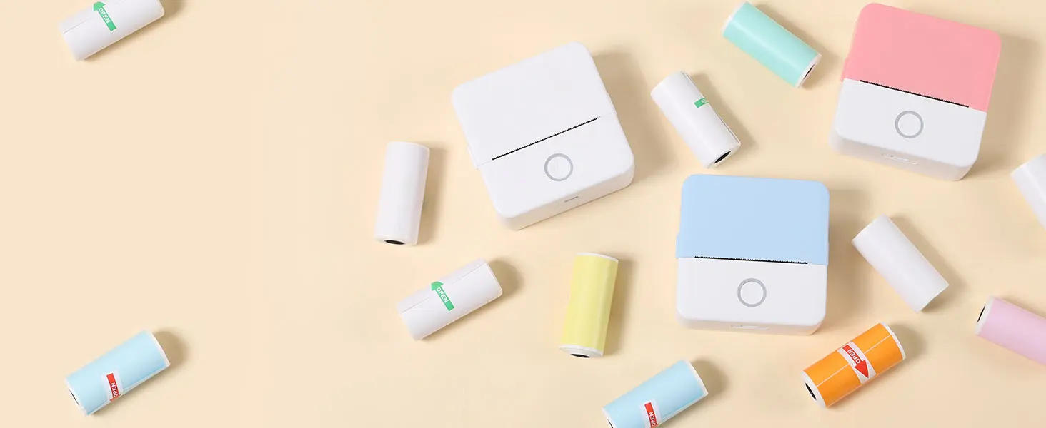 Description Picture 2 of itemThermal Mini Printer, Portable Inkless Sticker Maker,Bluetooth Free Cut Small Pocket Printer for Children DIY 57mm Photo Print