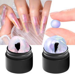 MEET ACROSS 2Pcs/Set Aurora Non Stick Hand Extension Gel Nail Polish Dream Color Extension Gel Rhinestone Glue Nail Art Varnish