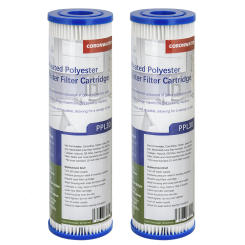 Pleated Polyester Water Filter Cartridge, High Flow Sediment Filter, 30 Micron, 2.5 "x 10", PPL30