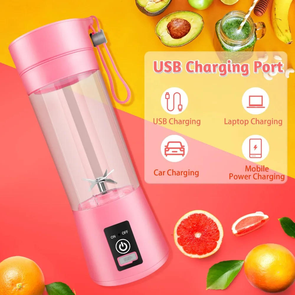 Description Picture 6 of itemPortable Juicer,4 Blades Smoothie Blender,Ice Machine for Drinkware,USB Rechargeable,Complementary Food Mixer for Juice Shake