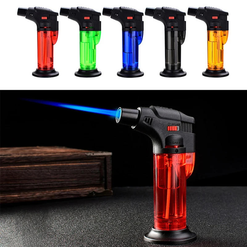 Description Picture 5 of itemWindproof Metal Gas Torch Lighter Portable Cigar Lighter Powerful Turbo Inflatable Butane Jet Flame Lighter Kitchen BBQ Ignition