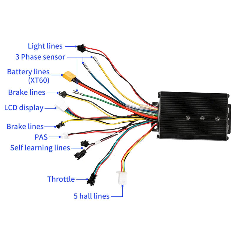 Description Picture 4 of itemElectric Bicycle Controller Kit 36V 48V 1000W 1500W Dual Mode Sine Wave Controller With SW900 LCD Display Throttle Accelerator