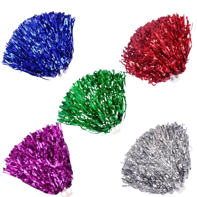 Description Picture 3 of itemCheerleading Poms with Handle Cheer Balls Gold Yellow Pink Red Green Blue for Hand Dance Women Girl Kids Pompoms Accessories