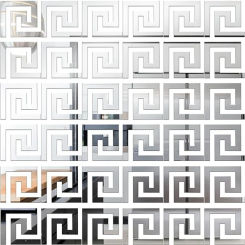 Hollow Acrylic Wall Mirror Sticker with Self Adhesive for Living Room Bedroom Edge Strip Corner Line Building Border Home Decor