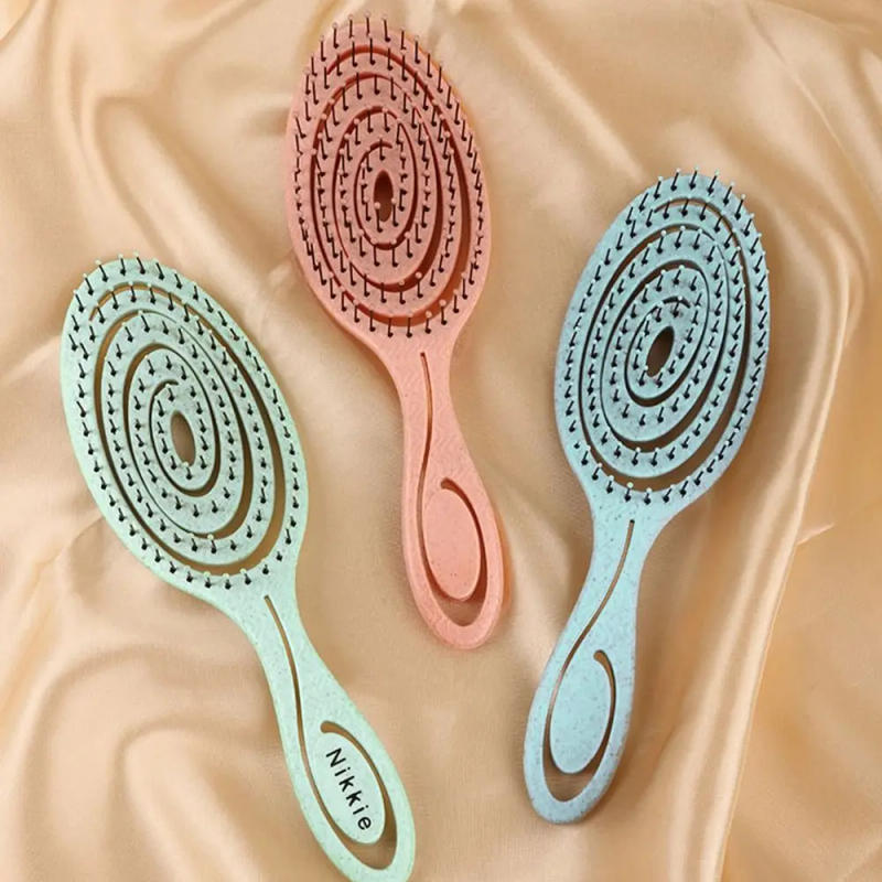 Description Picture 4 of itemNew Elastic Massage Comb Tangled Hair Comb Detangling Hair Brush Hollow Out Wet Curly Hair Brush Barber Comb Salon Styling Tools