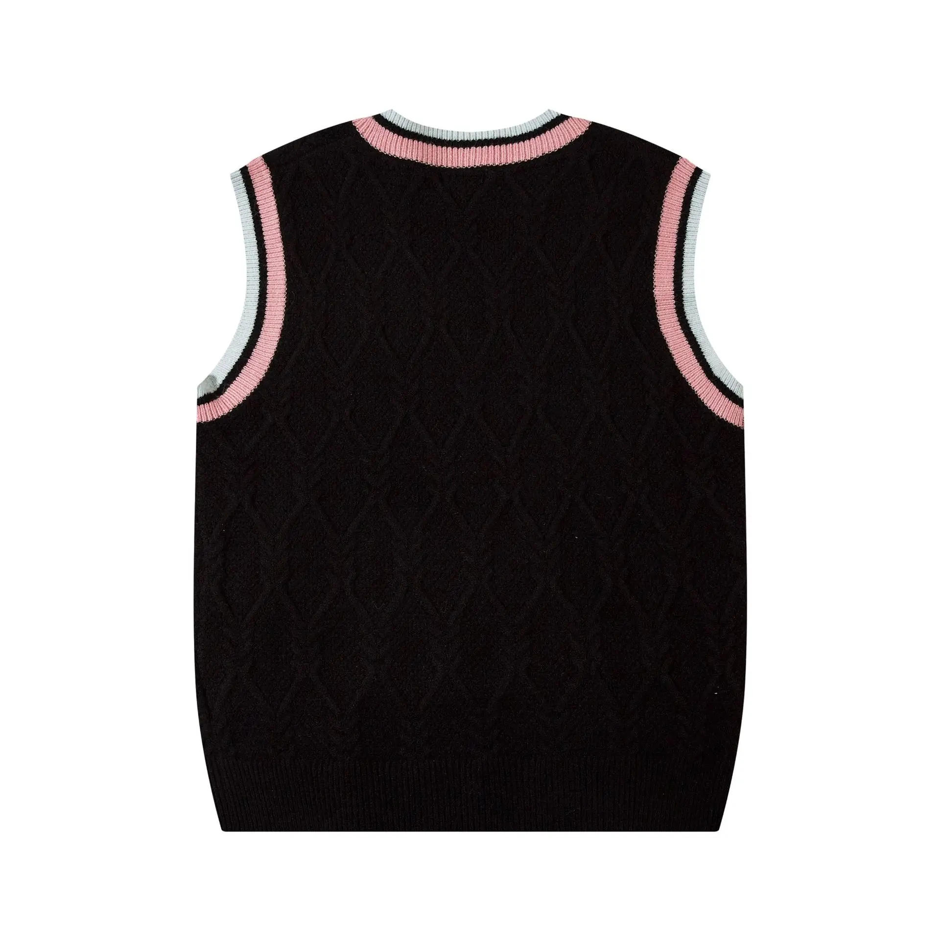 Description Picture 5 of itemAutumn Sleeveless Sweater Vest Men Harajuku Star Embroidered Casual Pullover Women Japanese College Style Oversize Jumper Spring