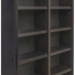 84" Traditional Double Wide Wood Bookcase with 10 Adjustable Shelves & 2 Fixed Shelves, Assembly Required