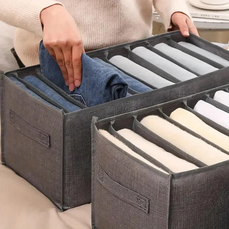 Description Picture 2 of itemClothes Organizer Trousers Clothes Jeans Storage Box Underwear Socks Cultural Relic Home Wardrobe Drawer Partitioned Storage Box