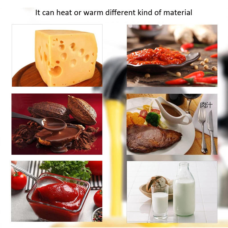 Description Picture 4 of item110V 220V Commercial 2 Pot Hot Fudge Pump Warmer Machine Chocolate Sauce Dispenser Nacho Cheese Warmer Dispenser Machine