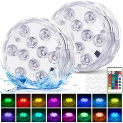 10Led Swimming Pool Light Remote Control RGB Dive Fish Light LED Underwater Lamp Ship/Car Decorative Lamp for Vase Aquarium