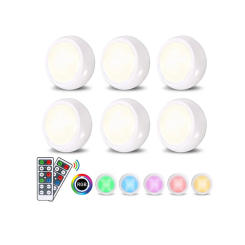 USB Recharged 65MM RGB Color Wireless Led Under Cabinet Light Holiday Decporation for Birthday,Party,Christmas