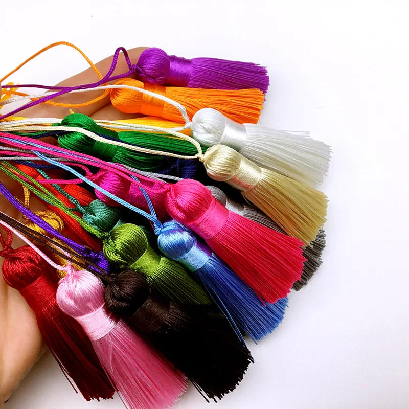 Description Picture 4 of item5CM Silk Tassel Fringe Sewing Bang Tassel Trim Key Tassels DIY Crafts Jewelry Making Home Pendant Embellish Curtain Accessories