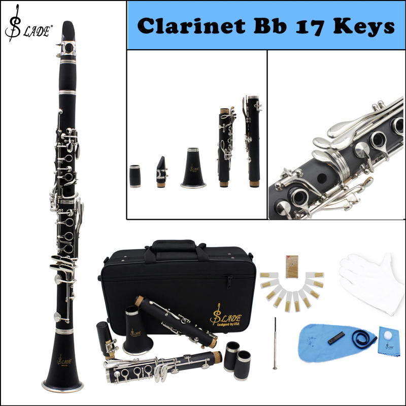 Description Picture 2 of itemSLADE Clarinet Bb Clarinet 17 Keys 6 Rings Clarinetto Blackwinds Portable Bakelite With Accessory Clarinet Woodwind Instruments
