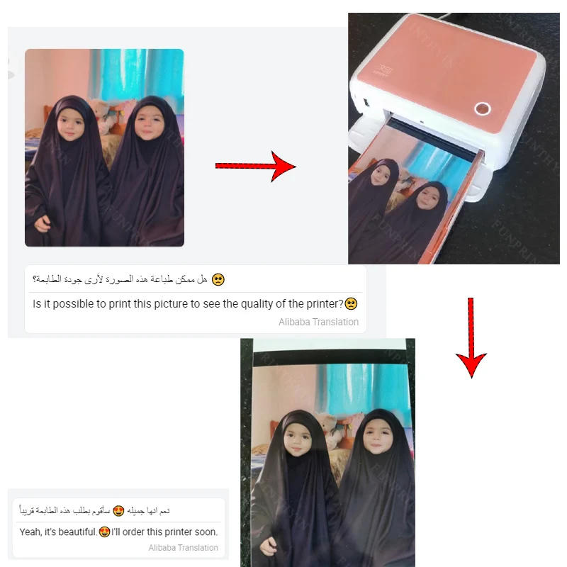 Description Picture 2 of itemColor Photo Printer Portable Full Color Wireless Photo Printer USB Bluetooth 300DPI Thermal Sublimation Printer Or Paper Ribbon