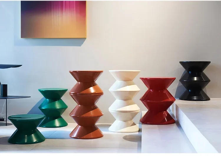 Description Picture 2 of itemRound Coffee Table Plastic Nordic Home Furniture Living Room Sofa Side Tables Hallway Shoes Stool Balcony Small Desk Nightstands