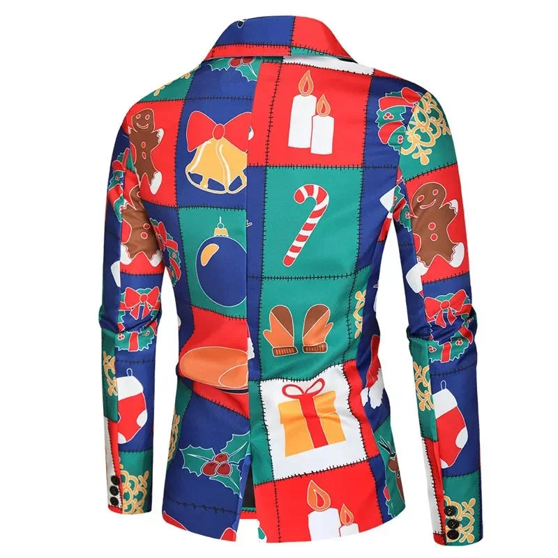 Description Picture 6 of itemNew Men's Fashion Suit Party Coat Casual Slim Fit Blazer Buttons 3D Floral Print Painting Blazers Jacket Men S-4XL