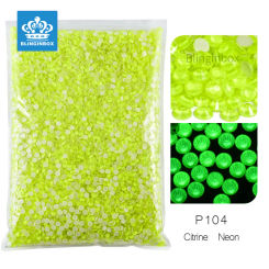 14400Pcs in Bulk Package Wholesale Citrine Neon Noctilucent Non Hotfix Rhinestones Glitter Strass Crystals for Nail Decorations
