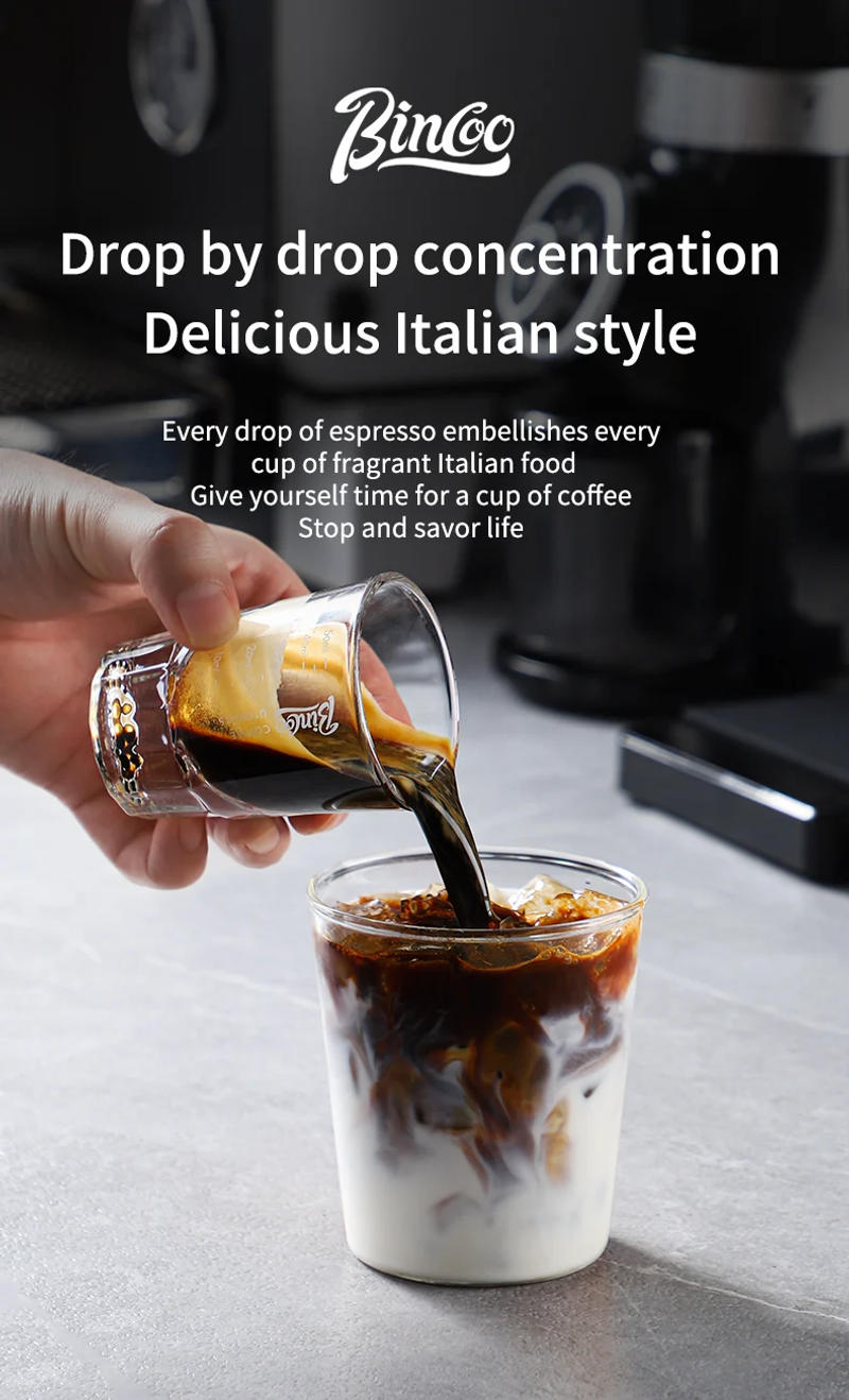 Description Picture 4 of itemBincoo Espresso Measuring Cup, Glass Espresso Extraction Cup, Ounce with Scale, Small Milk Cup, Milk Can, Coffee Cup, 50ml