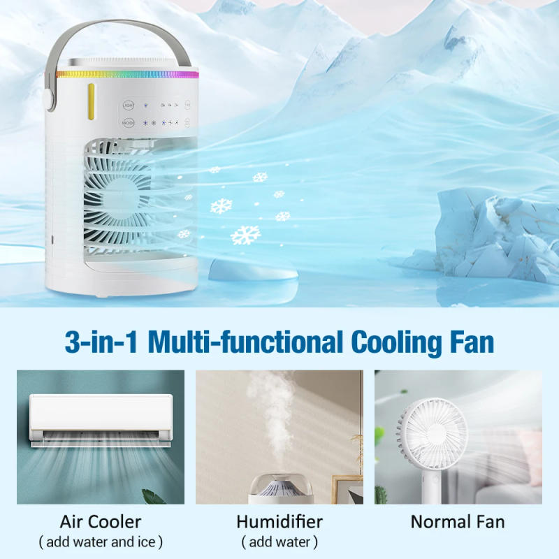 Description Picture 3 of itemSpray Cooling Fan Summer Timeable Air Conditioner Desktop 600ml Water Air Cooler Home Office USB Strong Wind Water Humidifier
