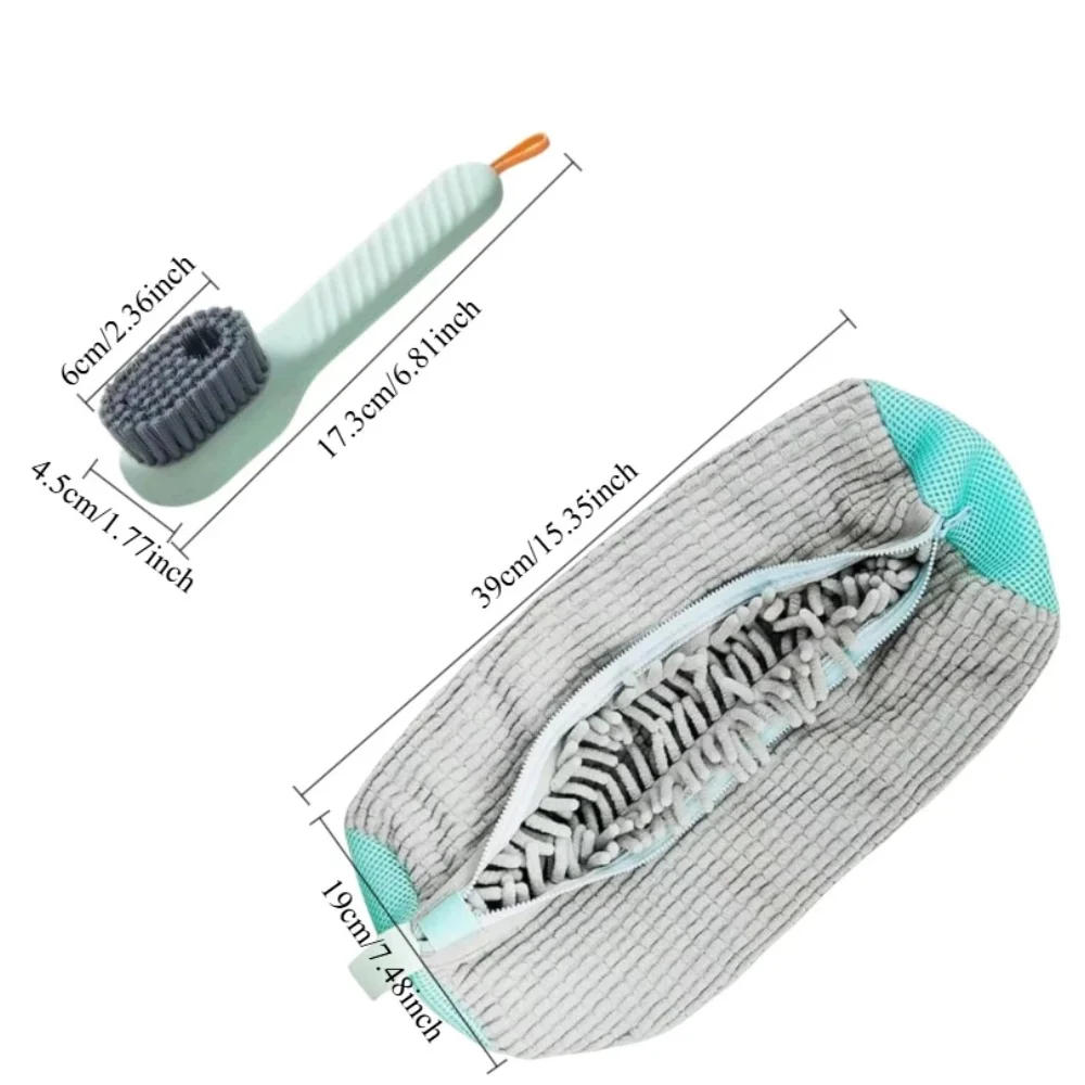 Description Picture 6 of item1/2/4PCS Shoe Washing Machine Bag with Liquid Shoe Brush Set Durable Laundry Shoe Bag and Soft Bristle Clean Brush for All Shoes