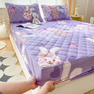 Children Cartoon Waterproof Thick Quilted Adjustable Embossed Fitted Sheet 140x190,Mattress Protector Cover,1 Pcs