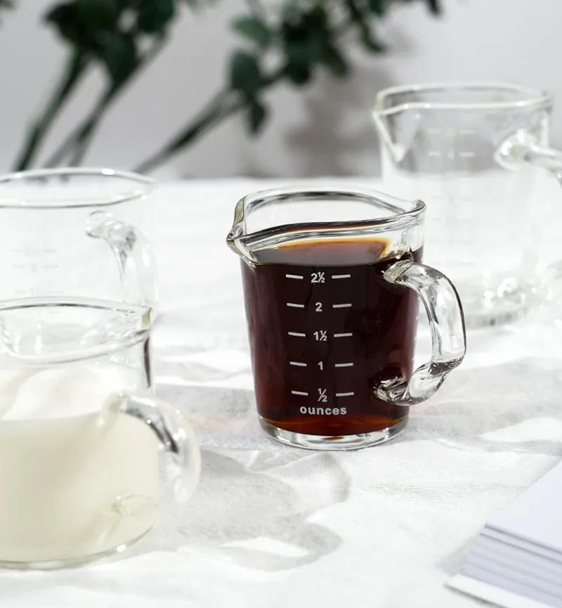 Description Picture 4 of item70/150ML Espresso Glass Cup Measuring Cup Milk Latte Jug Coffee Supplies Kitchen Dining & Bar Mug Drinkware Double Thick Bottom