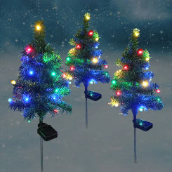 Solar Christmas Tree LED Lights Outdoor Garden Decoration Waterproof Landscape Lights Firework Lawn Lamps Home Balcony 721