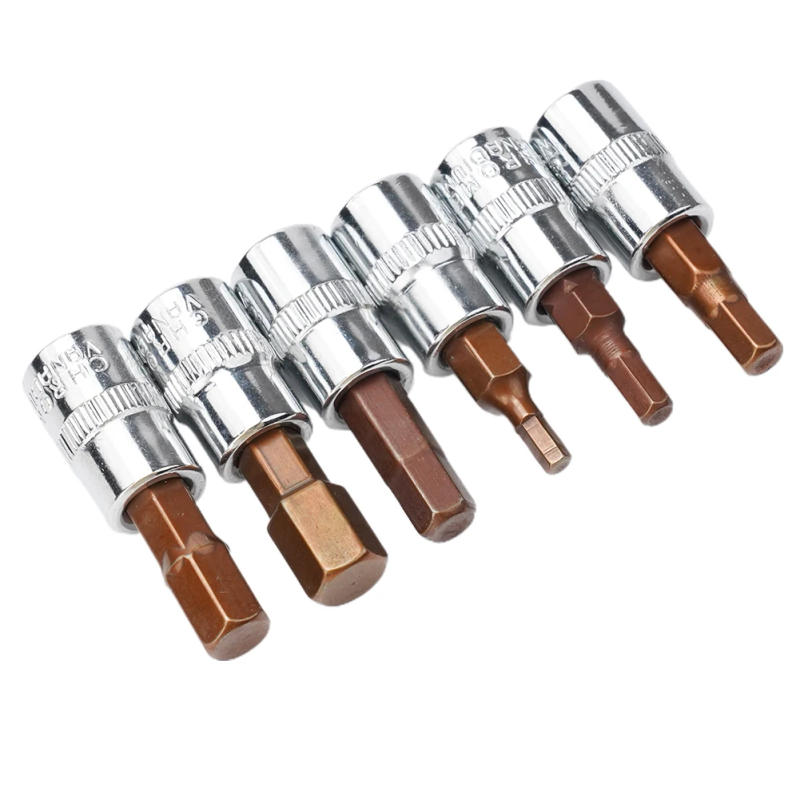 Description Picture 2 of item1/4 Inch Drive Hex Allen Socket Bit Set 3mm 4mm 5mm 6mm 7mm 8mm Screwdriver Bits Hand Tools H3 H4 H5 H6 H7 H8 1/5pcs