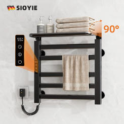 SIOYIE Towel Warmer Bathroom Wall Mounted Heated Towel Rack with storage rack, Electric Towel Drying with Timer R335