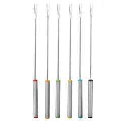 Set Stainless Steel Chocolate Fork Cheese Pot Hot Forks Fruit Dessert Fork Fondue Fusion Skewer Kitchen Tools