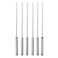 Set Stainless Steel Chocolate Fork Cheese Pot Hot Forks Fruit Dessert Fork Fondue Fusion Skewer Kitchen Tools