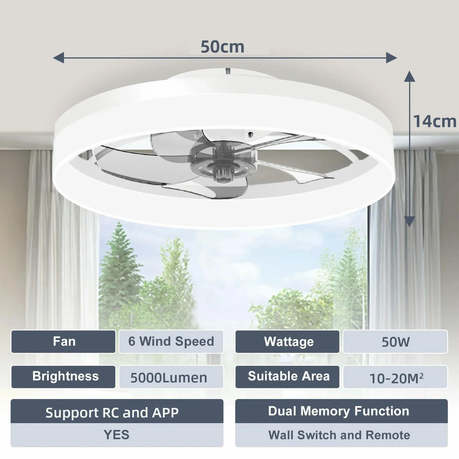 Description Picture 5 of itemNordic Ceiling Fan Light Intelligent Remote Control 5 Blade Function Fan Ceiling Light For Bedroom Lobby Apartment Dining Room