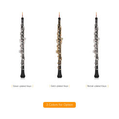 Professional Oboe C Key Semi-automatic Style Nickel-plated Keys Woodwind Instrument with Oboe Leather Case Carry Bag