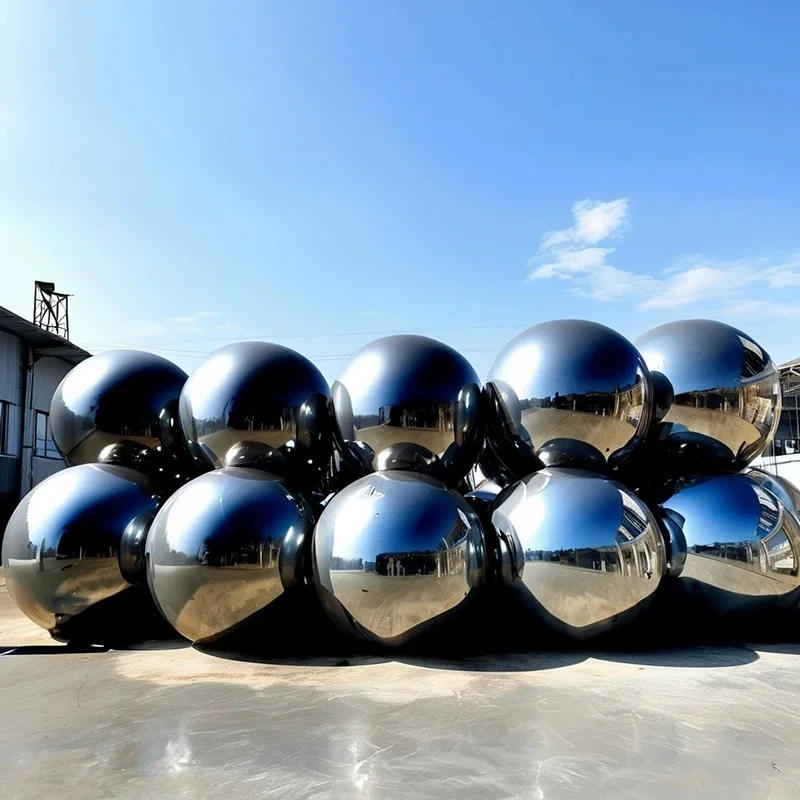 Description Picture 3 of itemHanging inflatable mirror ball giant  balloon for party family wedding opening decoration gold silver black color