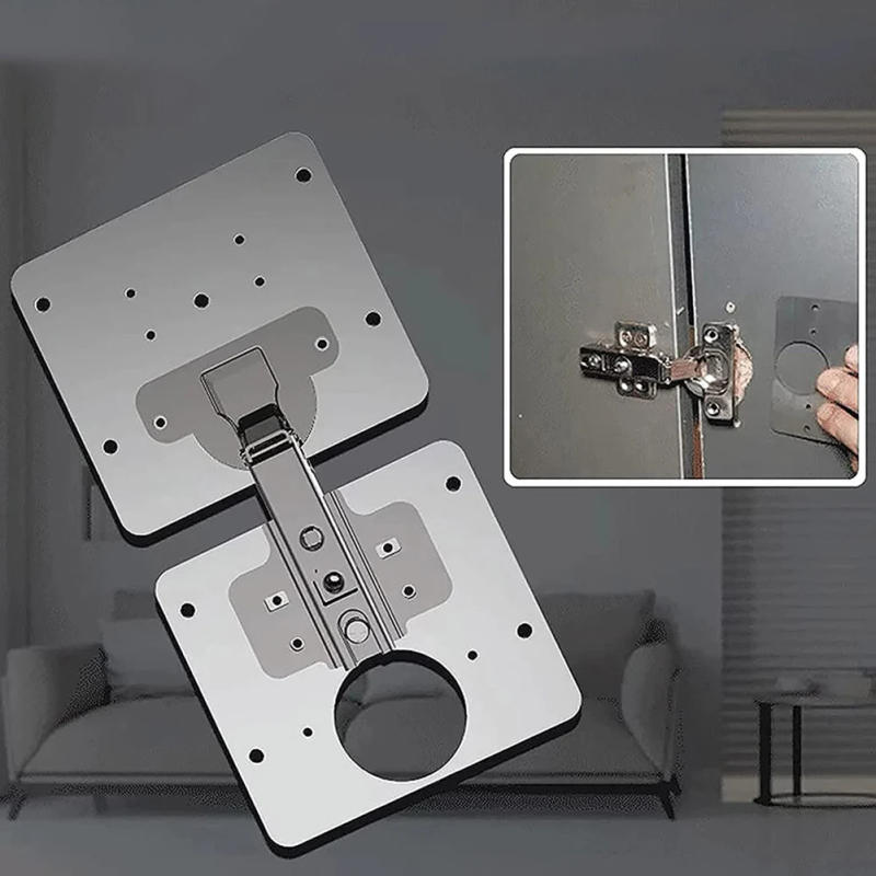 Description Picture 4 of itemStainless Steel Hinge Repair Plate with Mounting Screw Kitchen Cupboard Door Hinge Repair Kit for Wood Furniture Shelves Cabinet
