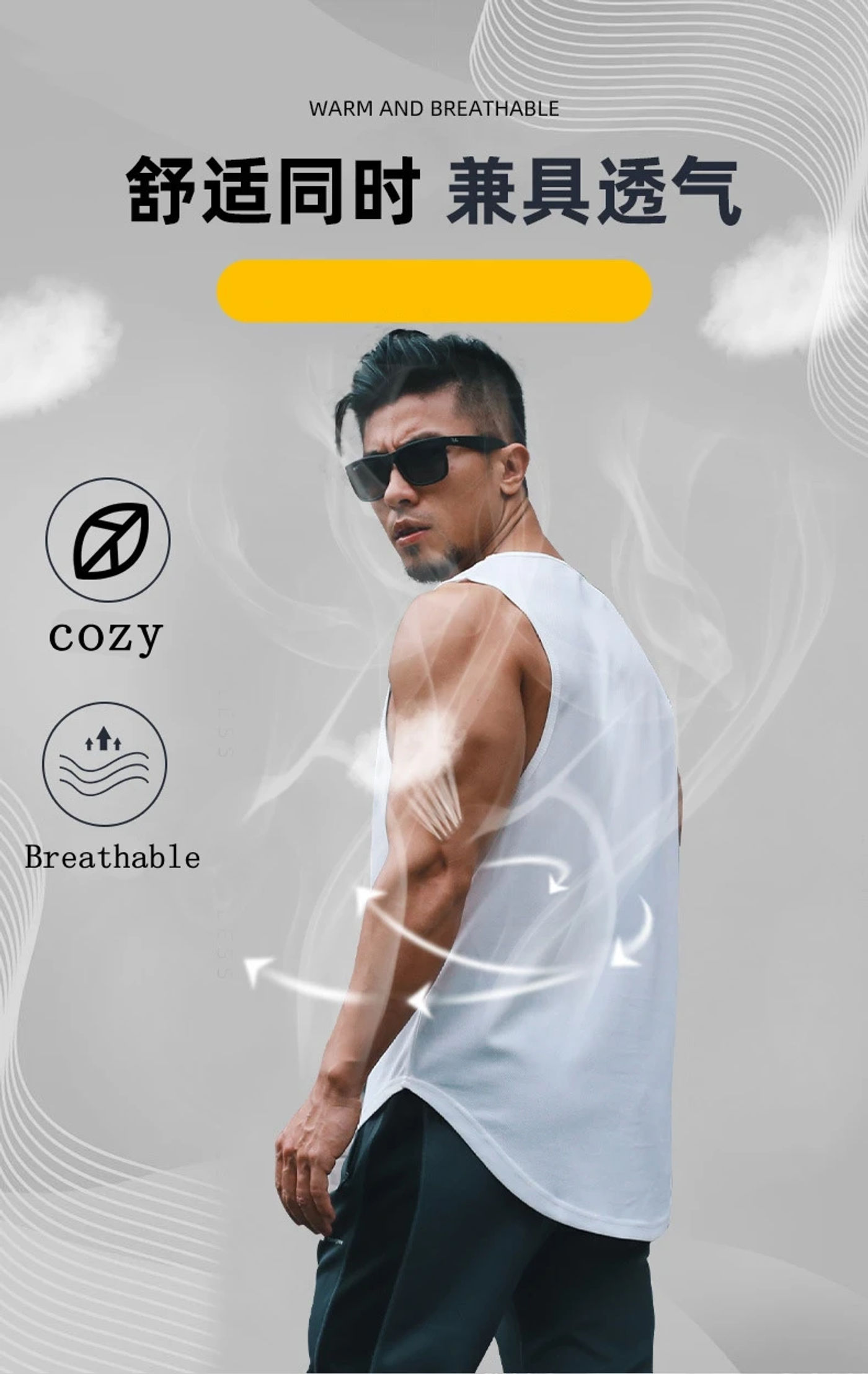Description Picture 3 of itemSummer New Men's Tactical Sports Mesh Sleeveless Vest Men's Gym Running Equipment Training Muscle Sports Breathable T-shirt