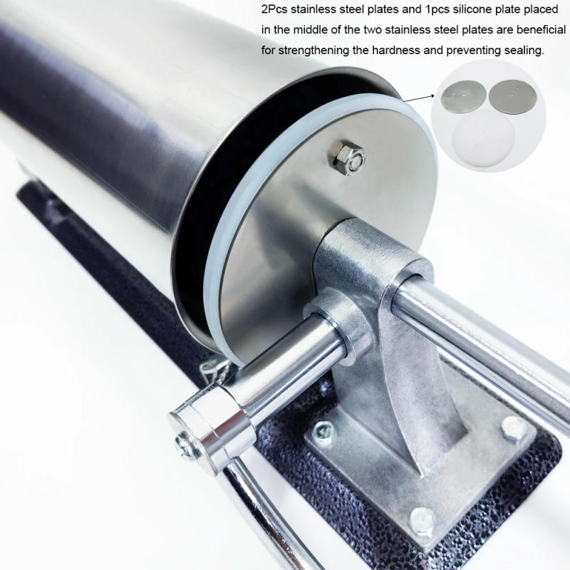 Description Picture 3 of item3L Sausage Stuffer With 8Pcs Tubes, Machine Manual Stainless Steel Horizontal Sausage Maker Filling Filler
