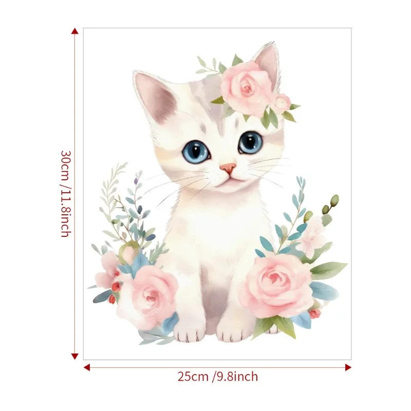 Description Picture 5 of itemCute Cat Toilet Sticker Bathroom Toilet Cover Stickers Flower Potted Plants Kitten Home Decor Animals Mural Refrigerator Decals